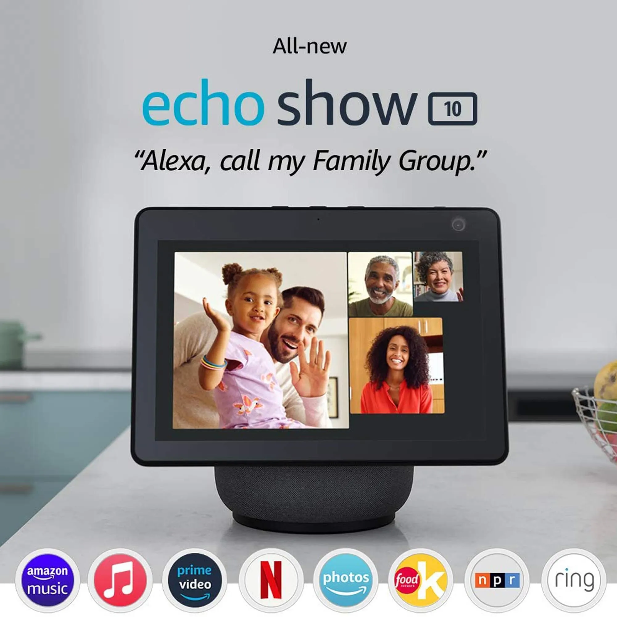Amazon Echo Show 10 HD Smart Display with Motion and Alexa - Charcoal (3rd Generation)