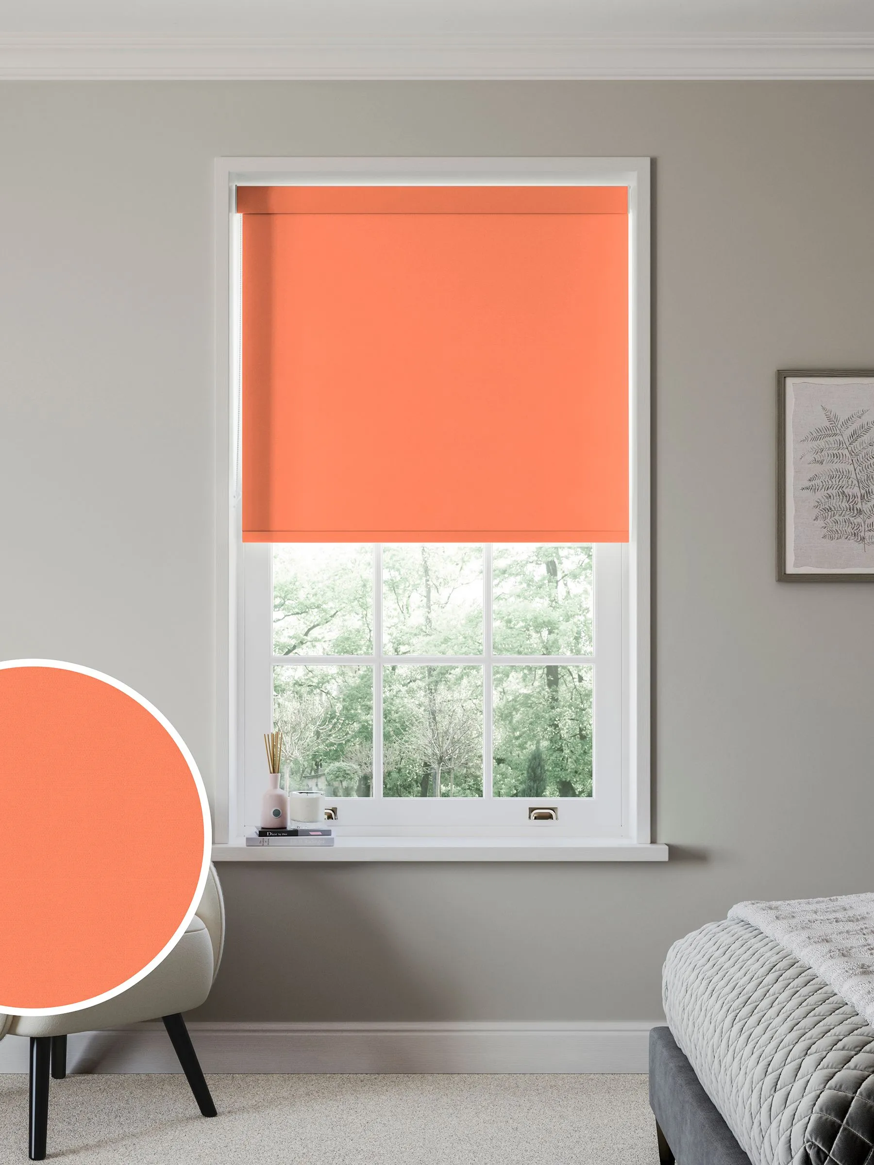 Coral Pink Echo Made to Measure Blackout Roller Blind