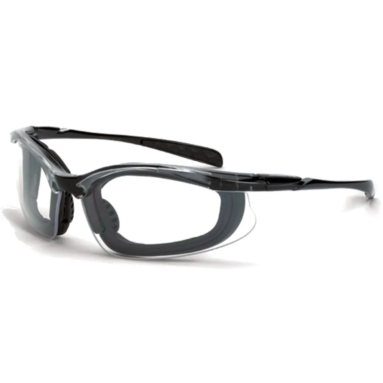 Crossfire Concept Crystal Black Foam Lined Anti-Fog Clear Lens Safety Glasses 844AF - Box of 12