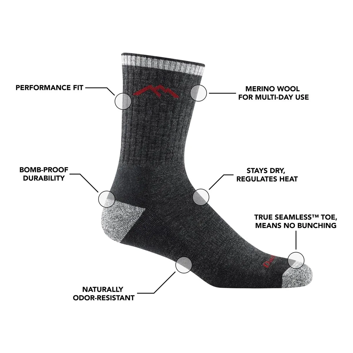 Darn Tough Hiker Micro Crew Sock - Cushion - Olive
