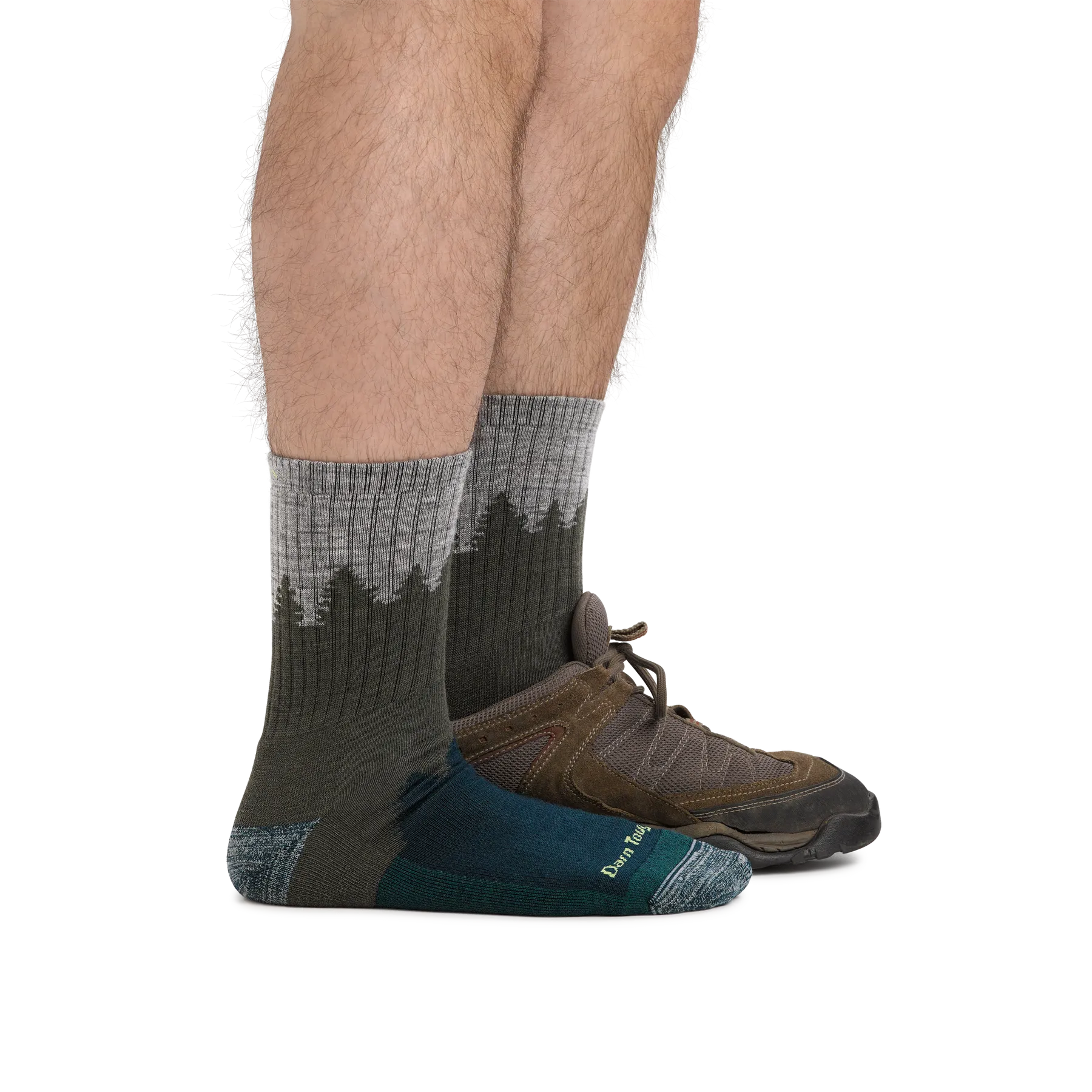 Darn Tough MEN'S NUMBER 2 MICRO CREW MIDWEIGHT HIKING SOCK 1974 - Gree