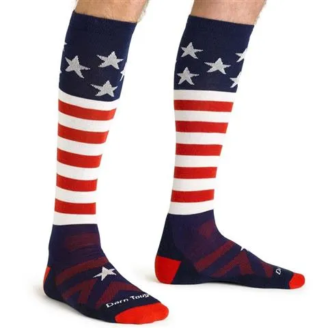 Darn Tough Socks Men's Captain Stripe OTC Midweight Ski and Snowboard Sock with Cushion