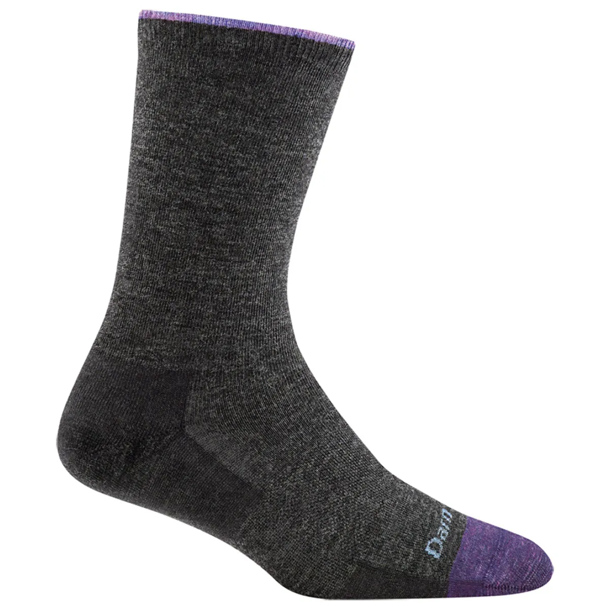 DARN TOUGH SOLID BASIC CREW SOCKS CHARCOAL - WOMENS