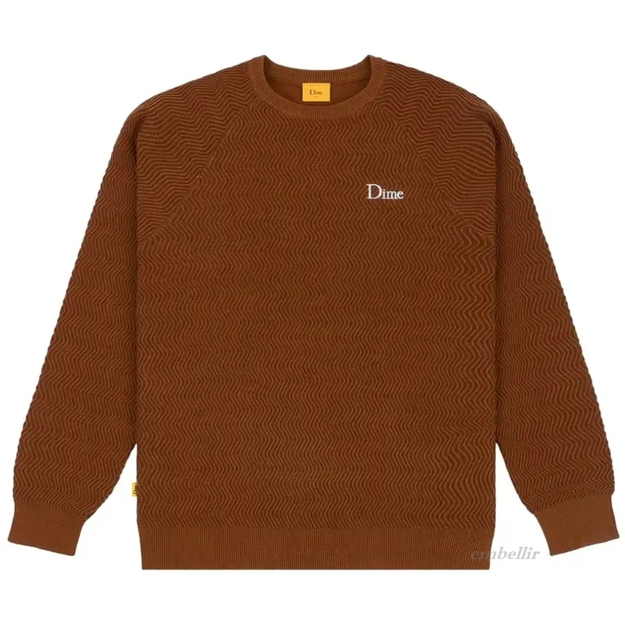 Dime  |Crew Neck Cable Knit Unisex Street Style Long Sleeves Plain