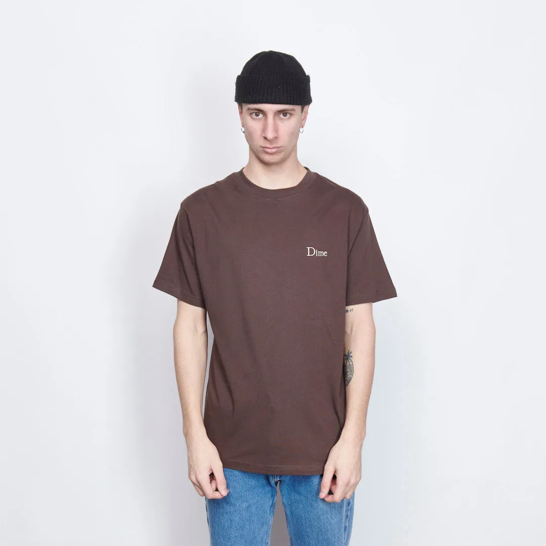 Dime Mtl - Classic Small Logo T-Shirt (Walnut)