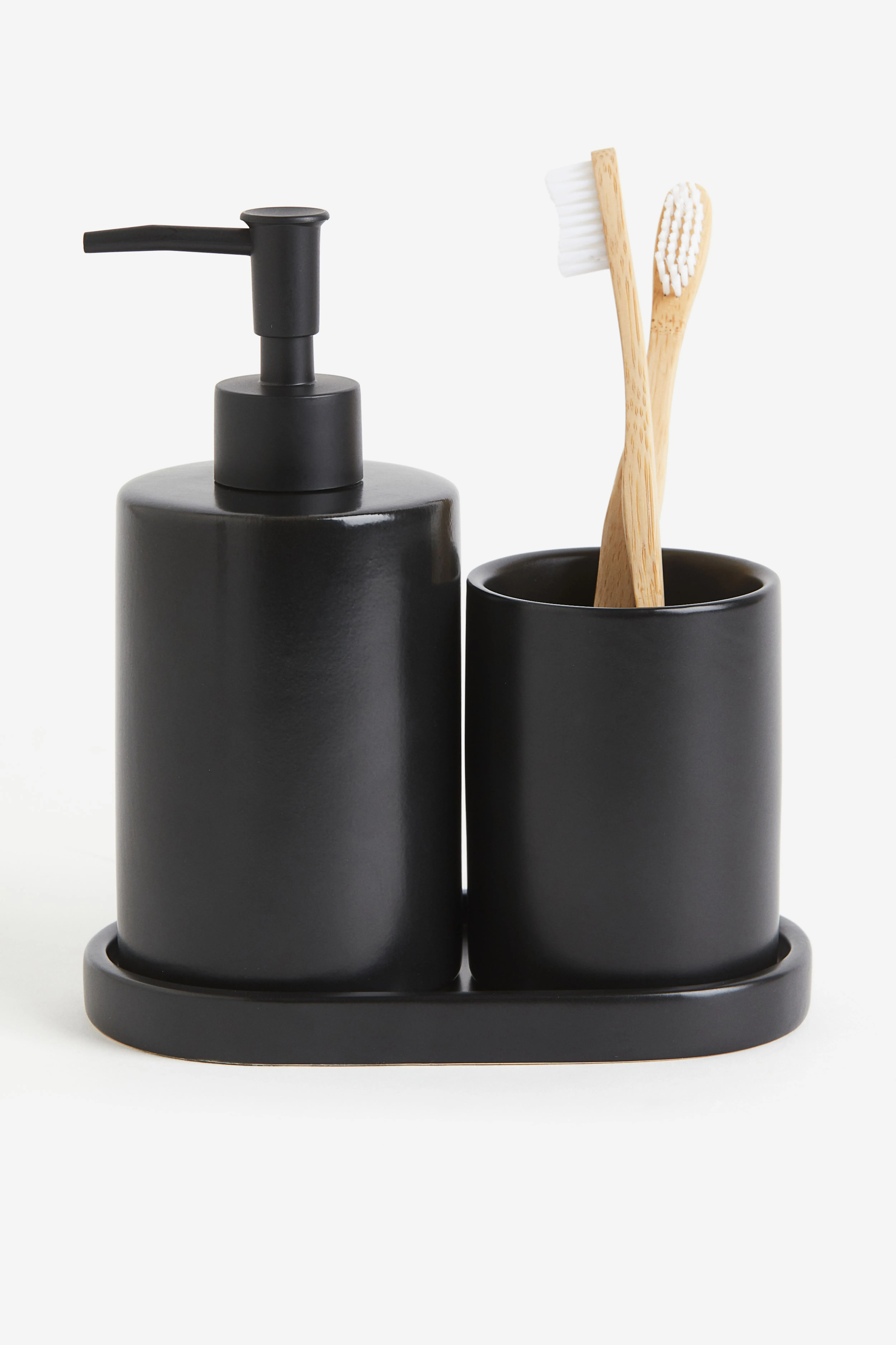 Earthenware soap dispenser - Black - Home All | H&M GB