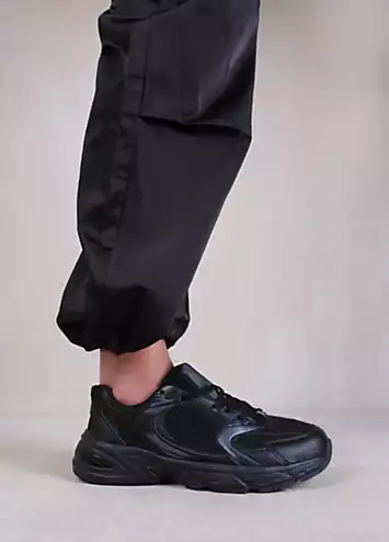 Echo Black Lace Up Trainers by Where’s That From | Look Again