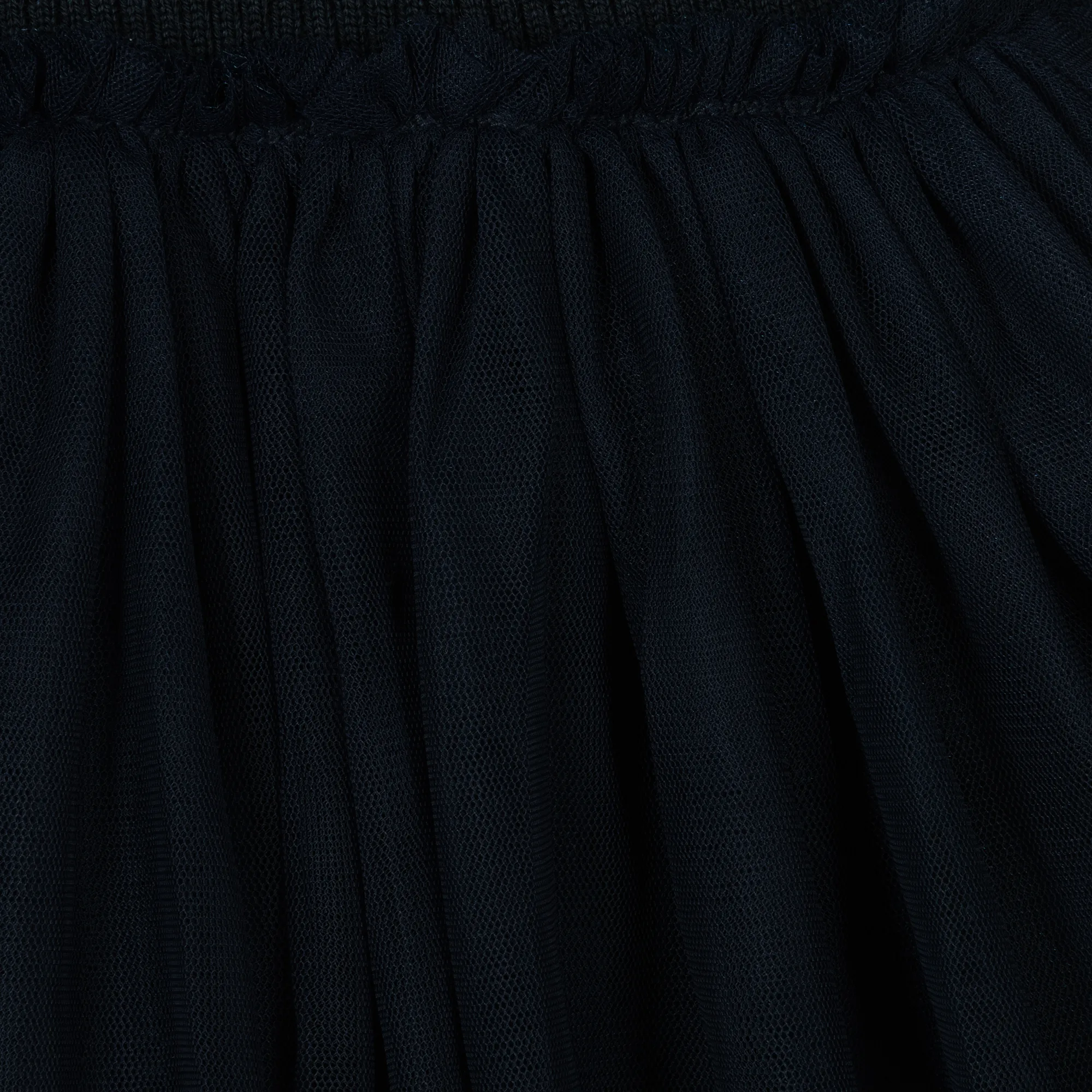 Girls Navy Blue Knitted Tulle Dress