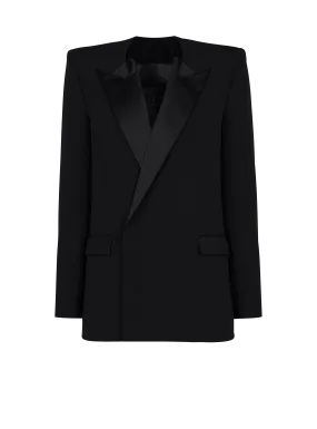 Grain de poudre jacket with satin lapels