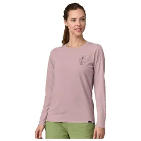 Hiking tee-shirt Patagonia ---W's LS Capilene Cool Daily Graphic Clean Climb Bloom Echo Purple
