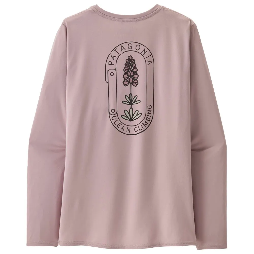 Hiking tee-shirt Patagonia ---W's LS Capilene Cool Daily Graphic Clean Climb Bloom Echo Purple