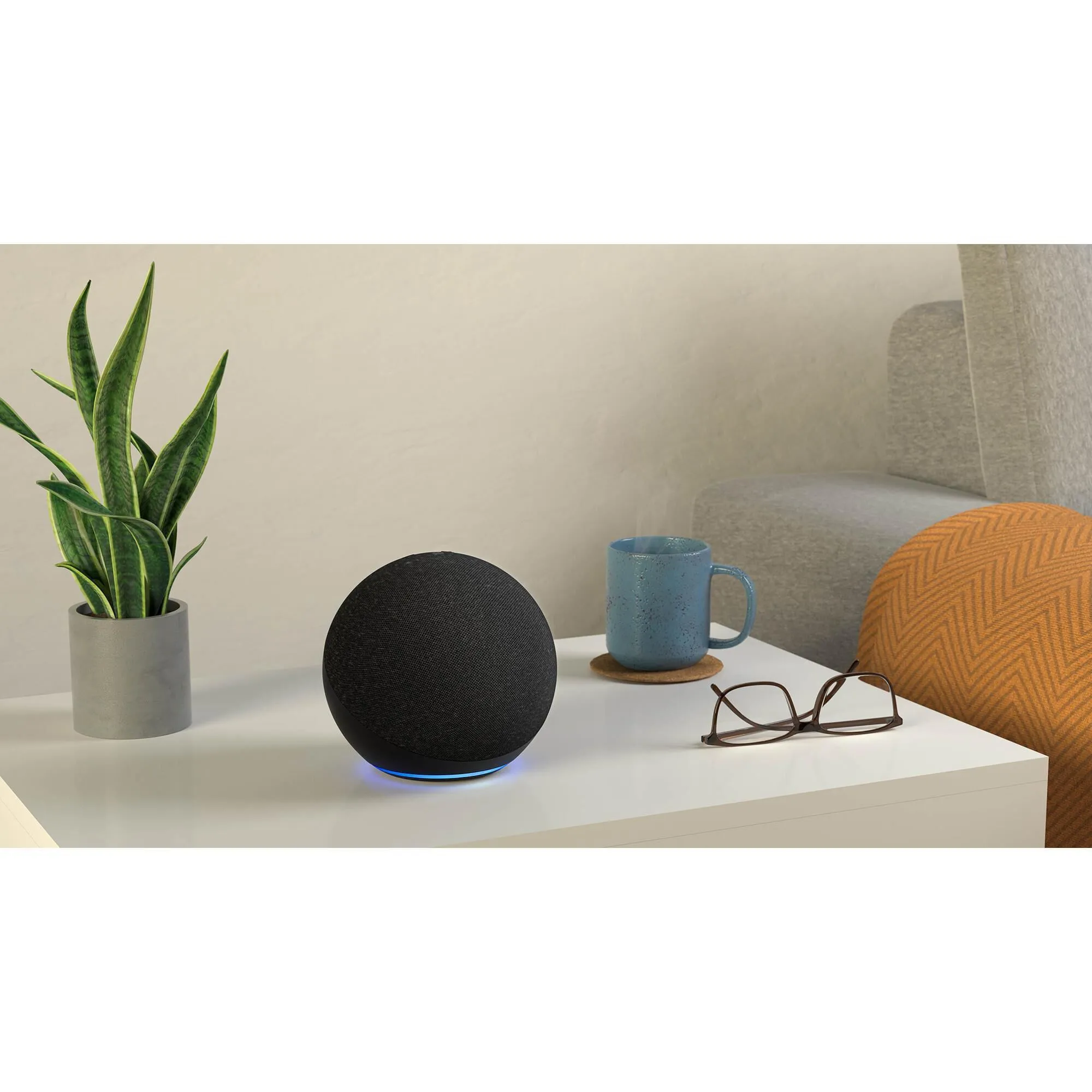 HP Echo 4th Gen in Charcoal + Ring A19 Smart Bulb