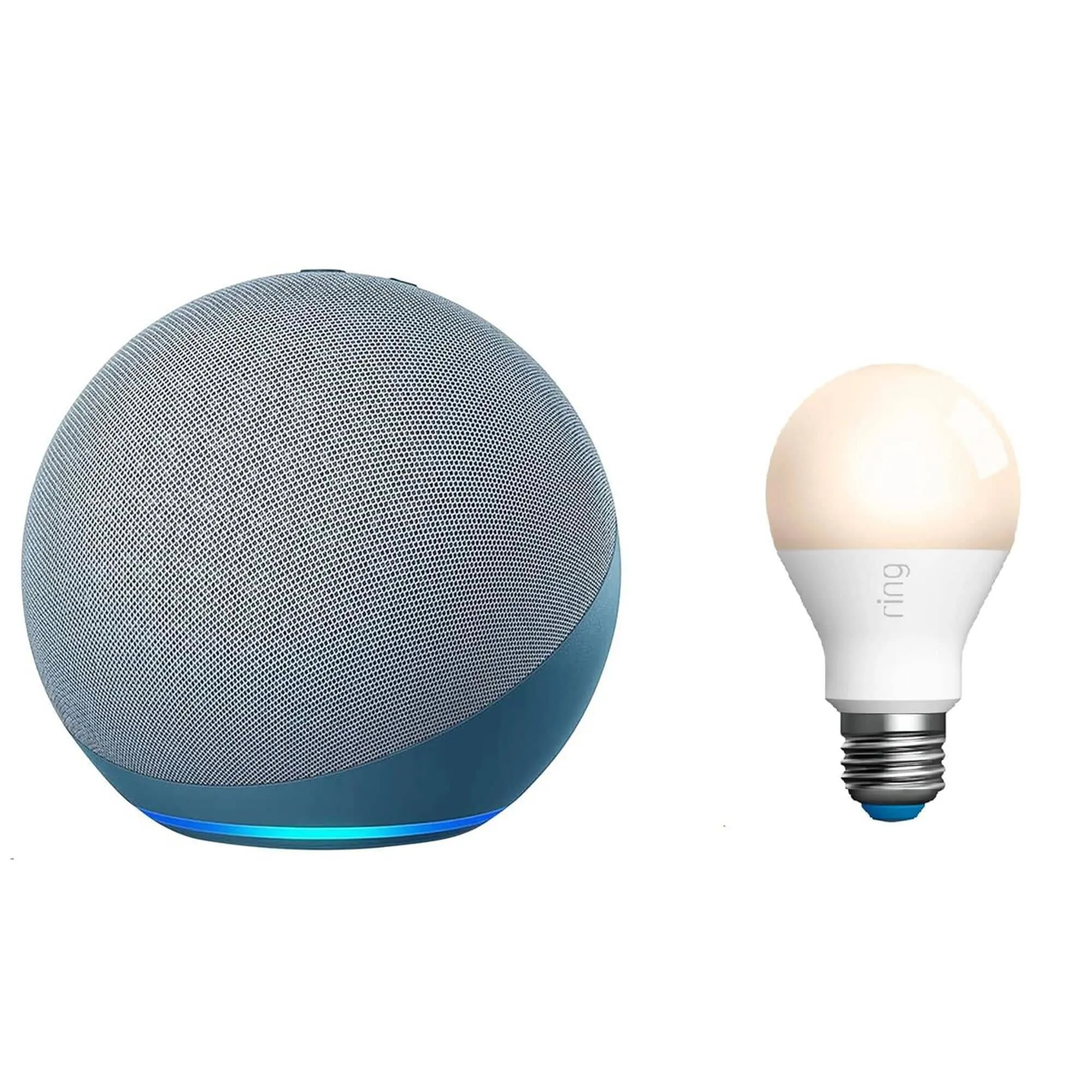 HP Echo 4th Gen in Twilight Blue + Ring A19 Smart Bulb