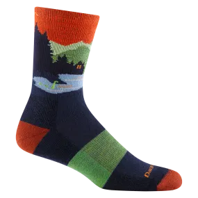 Men's Darn Tough Close Encounters Micro Crew Midweight Hiking Sock Color: Eclipse