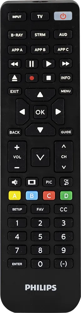 Philips 4-Device Universal Vizio Replacement Remote, Black