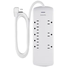Philips 8-Outlet 8ft. Surge Protector, White