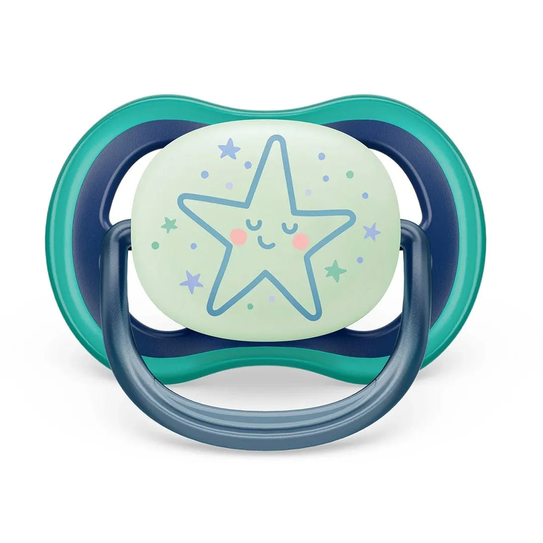 Philips Avent Ultra Air Pacifier Nighttime 6-18m Sleeping Star/Moon 2-pack  - Clement