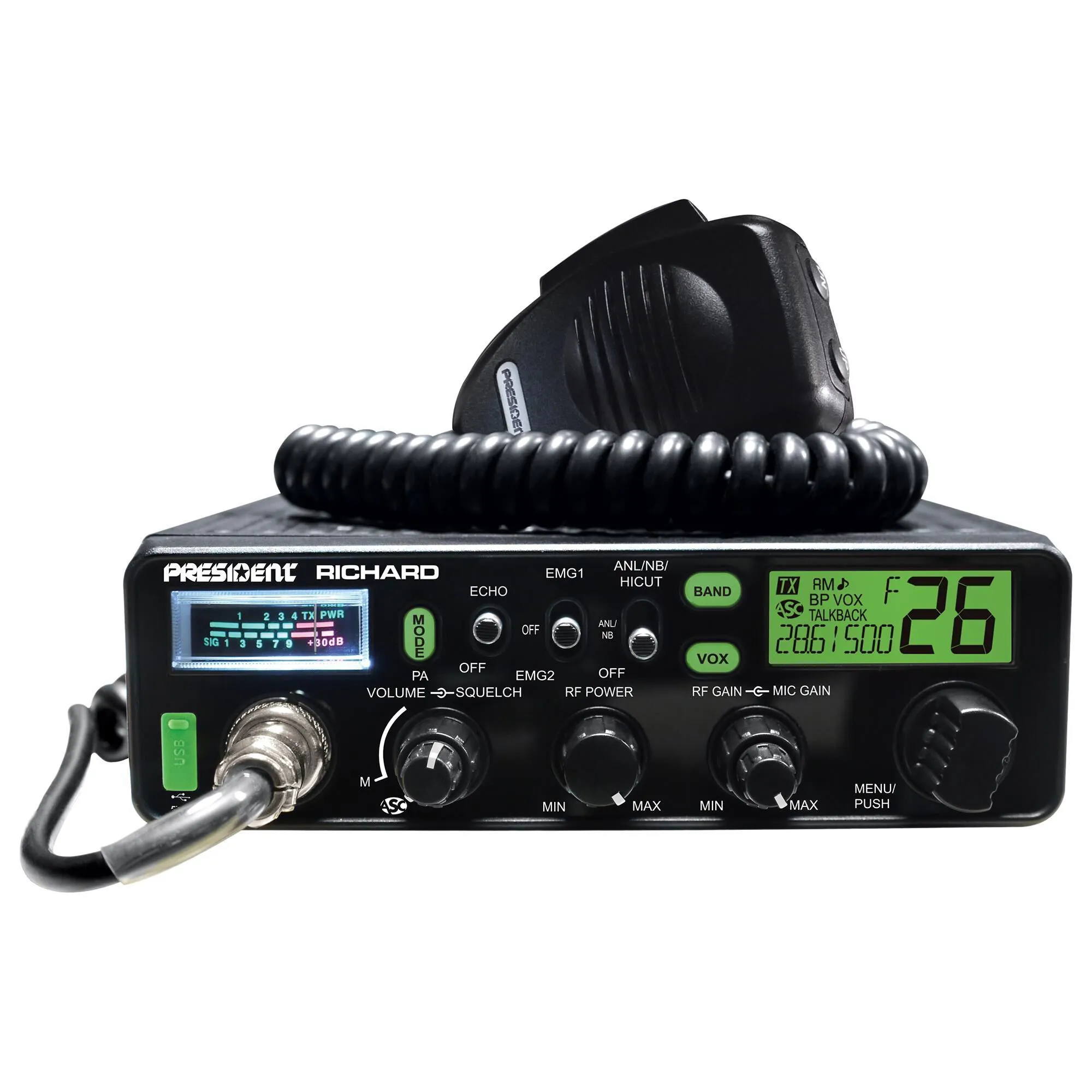 President Electronics 10 Meter-Rf Pwr-S Meter-Roger Beep-Echo