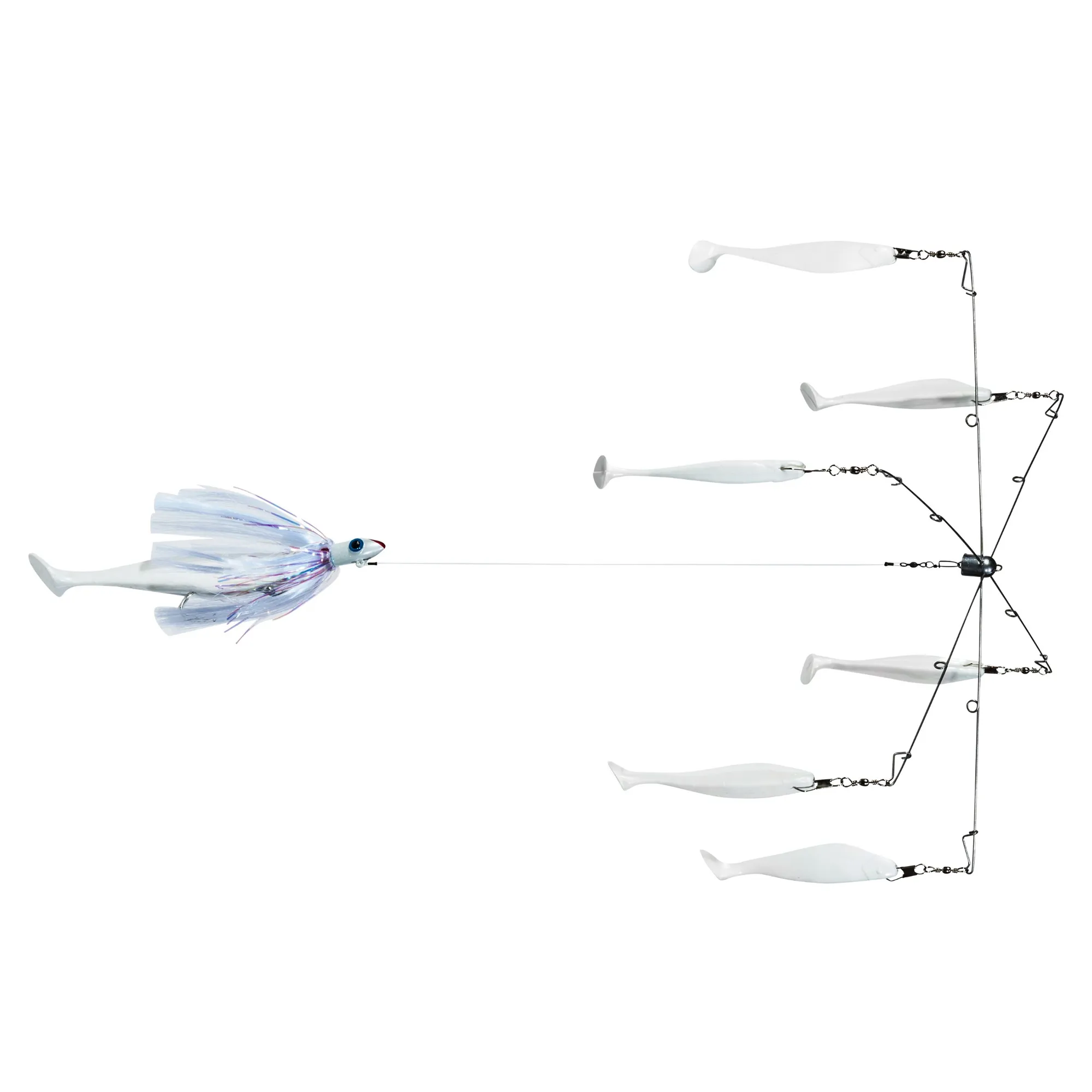 Rock Fish Candy 6-Arm 20” Umbrella Rig with 4 oz. Parachute Chaser
