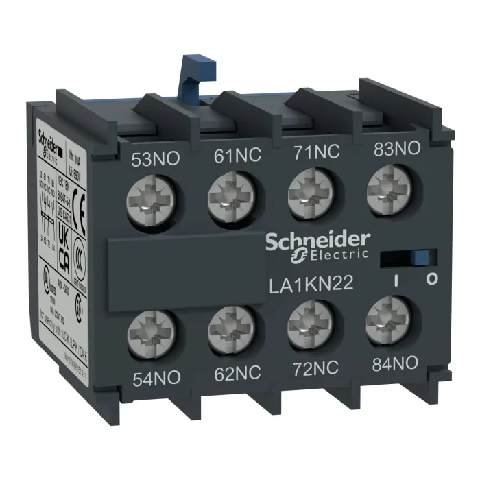 Schneider Electric Auxiliary Contact, 4 Contact, 2NC + 2NO, Front Mount, TeSys