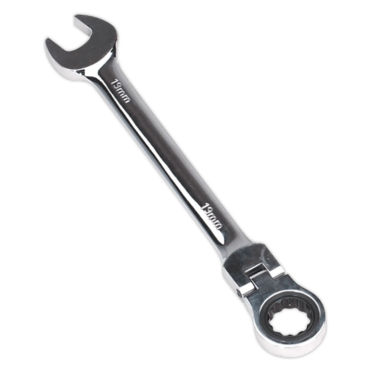 Sealey FHRCW19 Flexi-Head Ratchet Combination Spanner 19mm