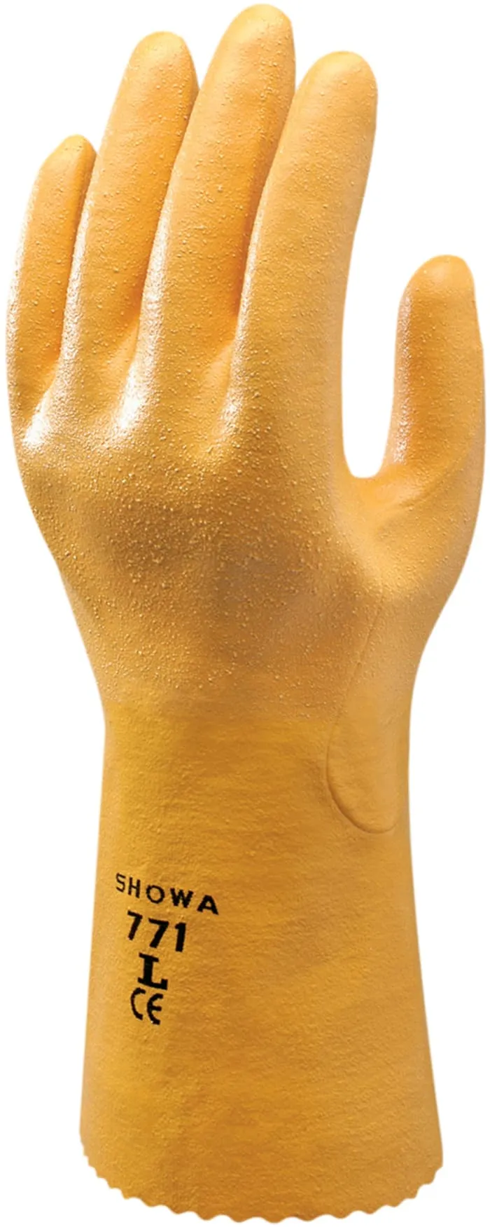 Showa Yellow Polyester Cotton Fibre Chemical Resistant Work Gloves, Size 9, Nitrile Coating