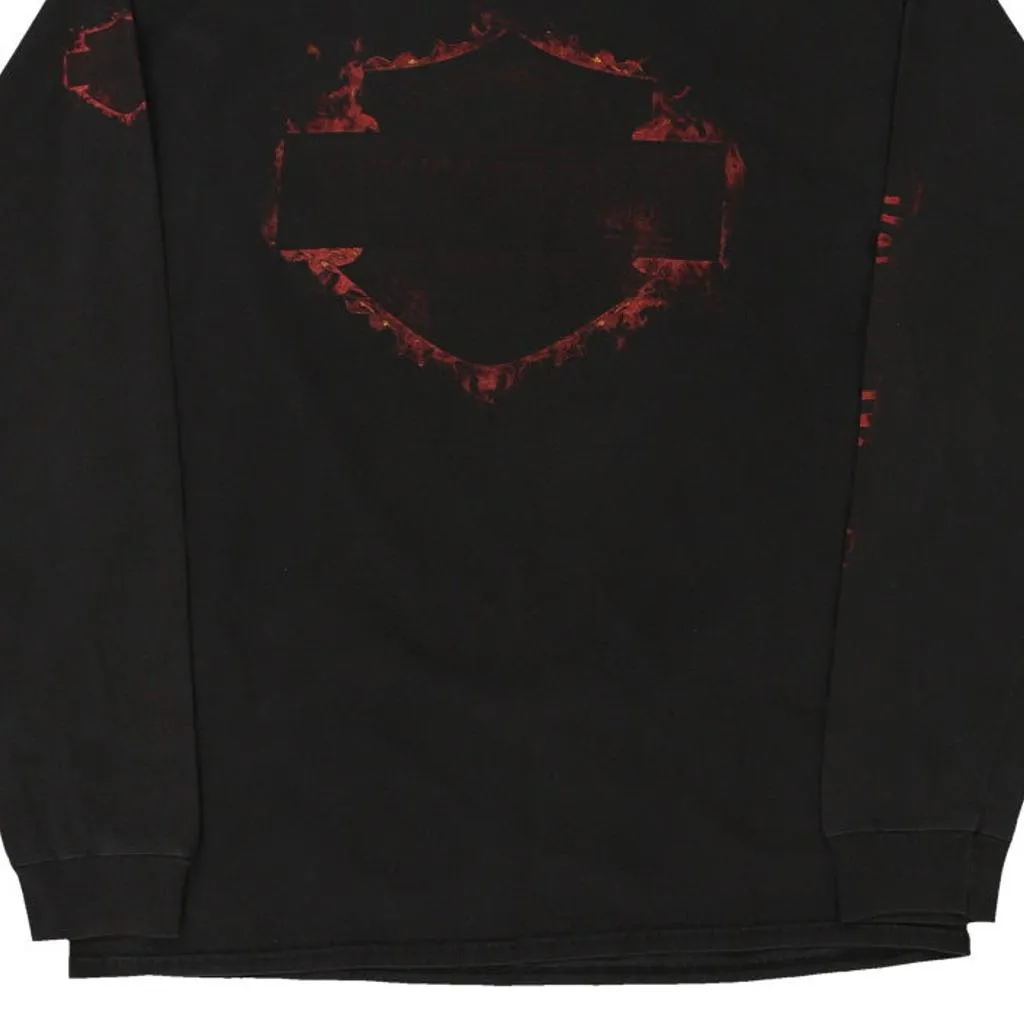 Virginia Harley Davidson Graphic Long Sleeve T-Shirt - Medium Black Cotton