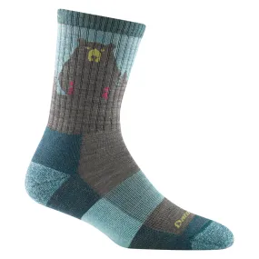 Women's Darn Tough Bear Town Micro Crew Lightweight Hiking Sock Color: Aqua